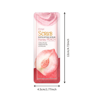 Body Scrub Exfoliating Peach Cream - 50pcs Jojoba Bead Foot & Body Skin Gentle Cleansing Moisturizing Smooth Nourish Portable Travel Size