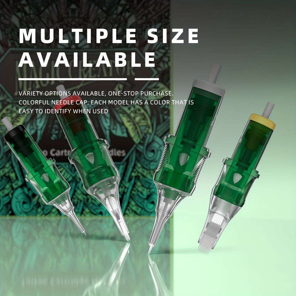 A Set of 20 Disposable Tattoo Needles for Magicians, Featuring High Transparency, Adjustable Lines, Various Gauges, Excellent Rigidity, Lasting Sharpness, And Ample Ink Capacity, Perfect for Both Professional Tattoo Artists And Novices