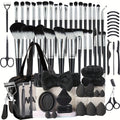 68pcs Makeup Tool Set, 30 Black Makeup Brushes, Wash Bowl Set, 17 Multifunctional Eyelash Makeup Tools, with Makeup Bag, Portable for Travel, Suitable for All Makeup Needs, Suitable for Women'S Daily Travel, Salon Specific