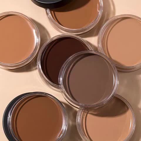 Matte Velvet Foundation Cream (for Medium to Dark), Nourishing Non-Caking Foundation-Full Coverage, Long Lasting Controls Oil & Waterproof, Pore-less, Smudge-proof, Not Easy to Remove, 0.7oz BIG Volume Flawless Cream Bronzer Makeup