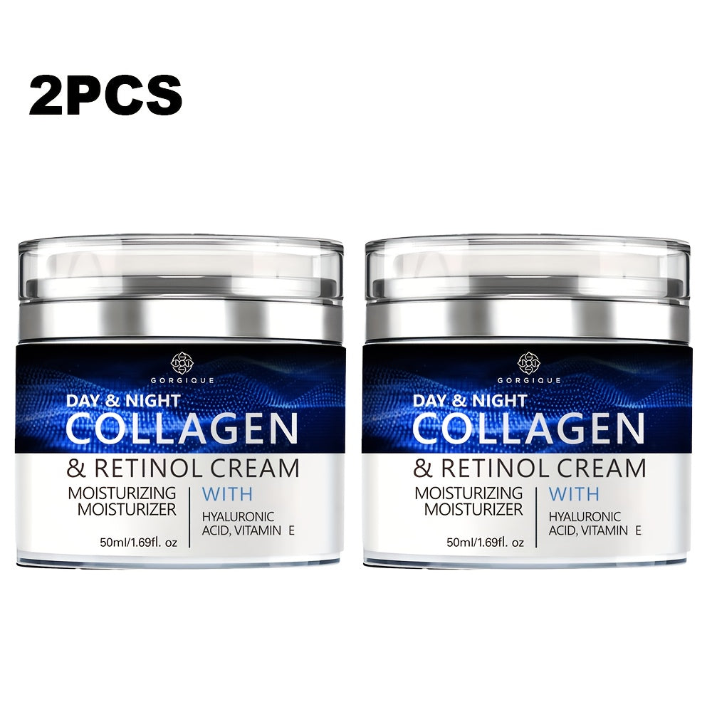 1.69fl.oz Collagen Face Cream with Retinol & Hyaluronic Acid, Day & Night Skin Care Facial Moisturizer, Daily Facial Moisturizer for Women/Men's Face, Deeply Moisturizing | Nourishing Formula, GORGIQUE, Perfect Halloween, Easter, Christmas Gift