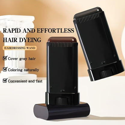 Hair Color Stick with Comb — Waterproof, Sweat-Resistant, Instant Gray Root Coverage, Plant-Based Squalane Formula, Easy to Clean, 3 Shades: Black, Black Brown, Brown