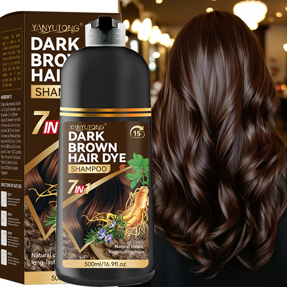 16.91oz Hair Dye Shampoo, Natural Plant Pigments, Safe for Hair, Quickly Covers Gray Hair, Available In Black, Red, Brown, Dark Brown, And Chestnut Brown, Halloween Gift, Christmas Present Valentine's Day Gift.