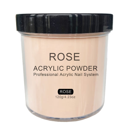 Acrylic Nail Powder 4oz - Professional Rose Peach Almond Natural Pink Formaldehyde-Free System for Nail Extensions Sculpting 3D Nail Art No Lamp Needed Nail Tech Supplies