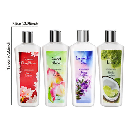 Body Lotion Moisturizing | 4 Floral Fragrances — Lavender, Sweet Bloom & Coconut Lime with Vitamin C & Glycerin for Smooth, Radiant Skin, All Skin Types, 2-Pack Gift Set