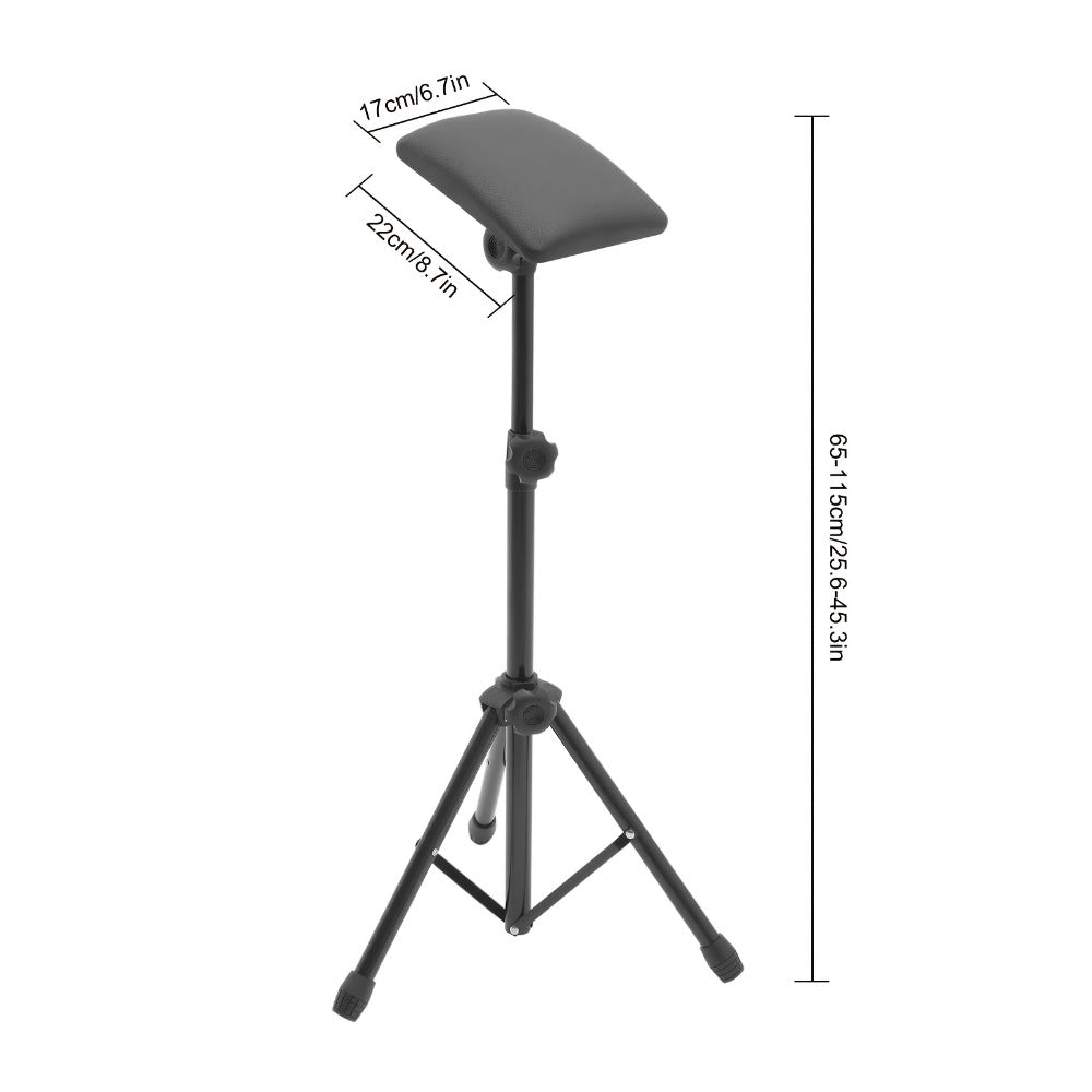 Tattoo Armrest Stand Adjustable Tripod with 15 Disposable Pads 10 Gloves 180° Angle PU Padded Arm Leg Rest Portable Collapsible Tattoo Chair Support for Tattoo Studio Salon & Beginners