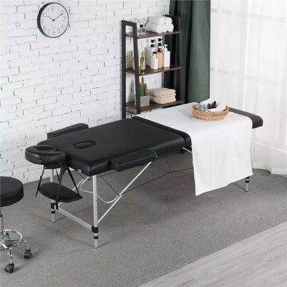 Portable Massage Table Foldable Aluminum Spa Bed – Adjustable Height, 24" Wide, 3-Fold Design for Esthetician, Lash, Tattoo & Professional Salon Use