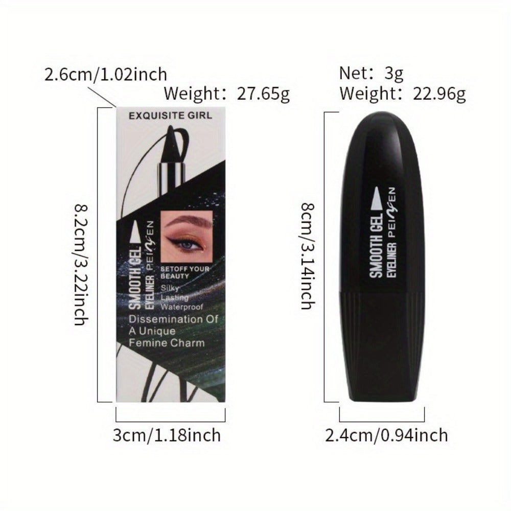 Eyeliner Set 6 Colors - Waterproof Long-Lasting Smudge-Proof Eyeliner Cream, Transfer-Proof Sliding Liner for Eyes & Lips, Black Brown Reddish Brown, Daily & Party Makeup for Women