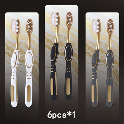 Soft Bristle Toothbrush Travel Set Anti-Slip Olive Handle Full Size Head Gentle Cleaning Oral Care for Adults Couples Household Gloryin 6pcs 12pcs