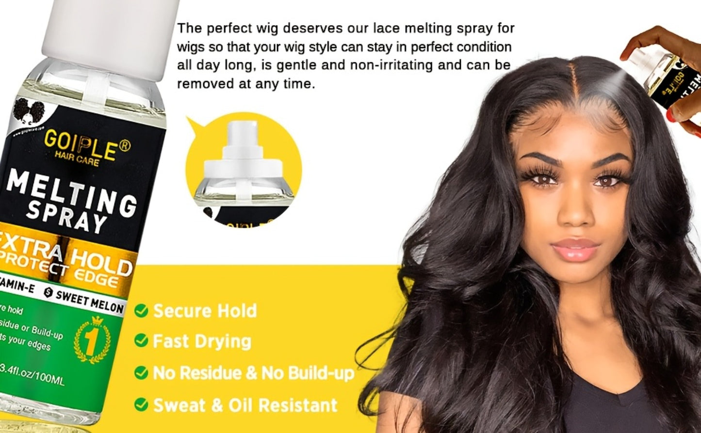 Lace Wig Glue Kit 10pcs Melting Spray Adhesive Remover Strong Hold Quick Dry No Residue for Beginners Wig Fixing Trimming Essential Tool Set