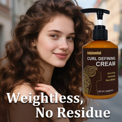 Curl Defining Cream for Wavy Curly & Coily Hair - 24-Hour Strong Hold No-Rinse Leave-In Frizz Control Styler - Lightweight Non-Greasy 3-Minute Quick Curl Definition for Women & Men All Curl Types