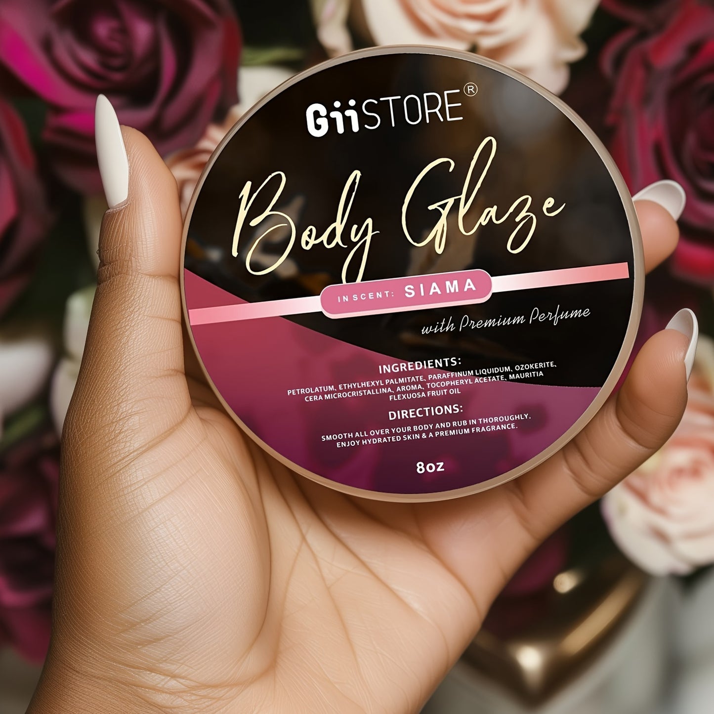 Body Glaze Moisturizer 80oz Extra Large Jar - Hyaluronic Acid Glycerin Scented Body Cream Donut Rose Pomegranate Multi-Fragrance Skin Hydration Lotion