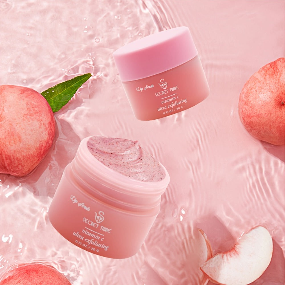 Three-Piece Lip Care Set from Secret Tribe: Includes Lip Balm, Exfoliating Scrub, And Lip Brush for Hydration, Exfoliation, And Enhancing Lip Color, Ideal for Skincare Enthusiasts with Natural Ingredients And Gentle Exfoliation