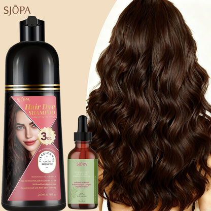 Hair Color Dyeing Shampoo 3-in-1 — Plant Squalane & Glycerin Formula | Colors, Conditions & Cleanses in One Wash | 10 Shades | Easy At-Home Hair Coloring