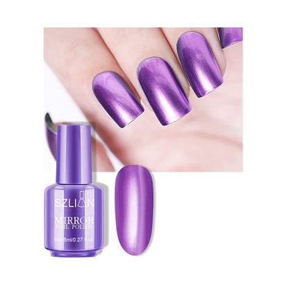 Mirror Nail Polish Set – 3 Colors Metallic Chrome Reflective Finish | Acrylic Nail Art Polish for Salon & Home Manicure | Party, Holiday & Valentine's Day Gift for Women