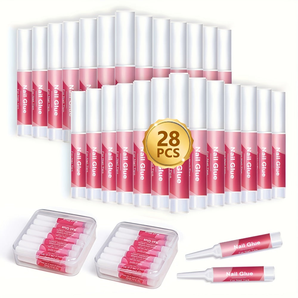 28pcs for Nail Glue for Press on for Nails for Nail Tips Acrylic Long Lasting Super Strong for Nail Glue for Nails Salon Home