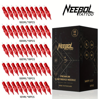 Tattoo Cartridge Needles Mixed Size - Assorted Round Liner, Shader & Curved Mag, #10 #12 Bugpin Standard, 3RL 5RL 7RL 9RL 11RL 5RS 7RS 9RS 7RM 9RM 9M1, 20/50pcs Tattoo Needle Set for Machine & Gun
