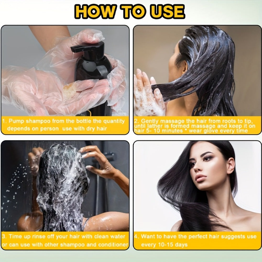 Hair Dye Shampoo Natural Plant Pigments – Covers Gray Hair Fast | 3.38oz Travel Size in Black, Brown & Chestnut Brown | Gentle, Moisturizing Color Shampoo