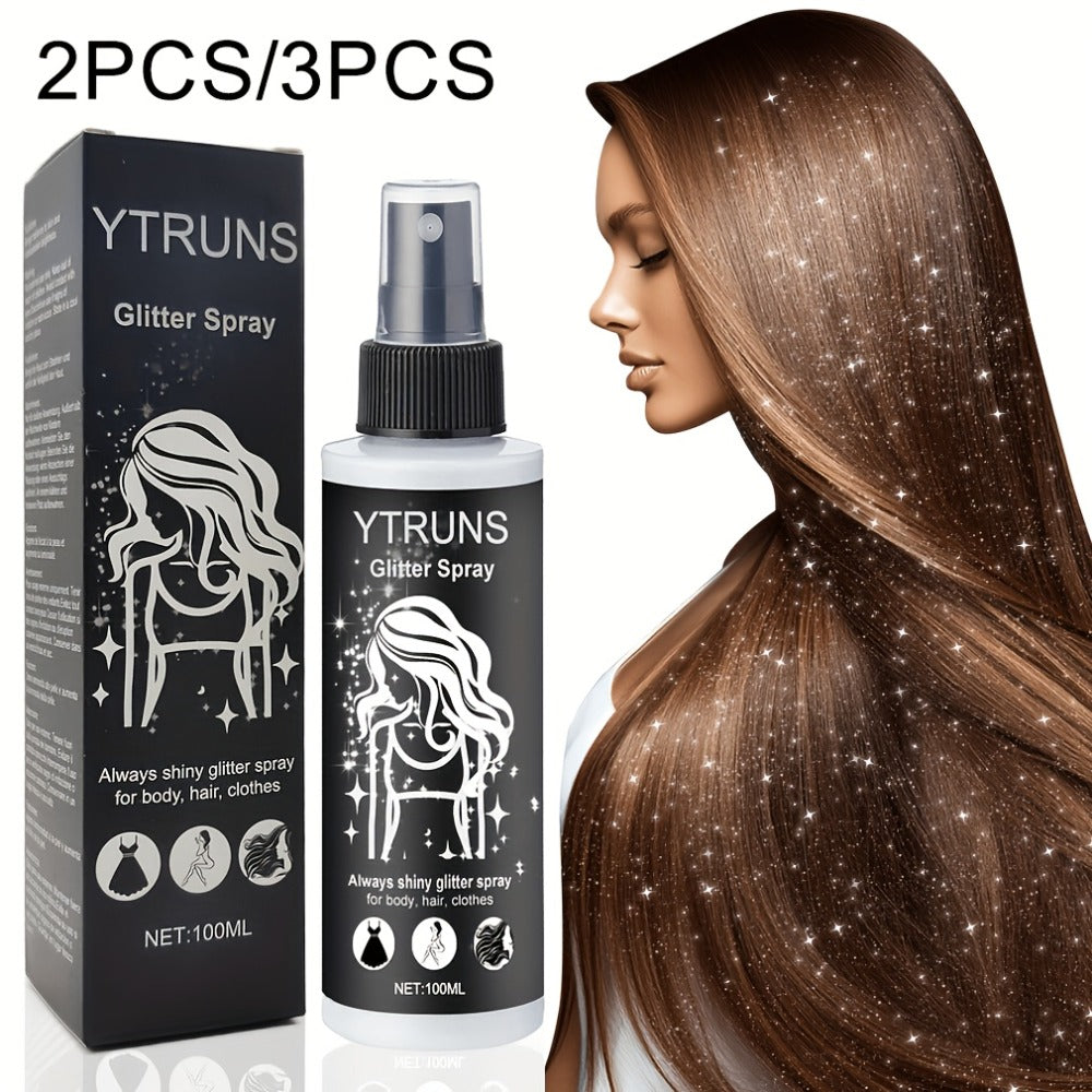 Glitter Spray for Hair & Body - Quick Dry Shimmer Spray for Face, Lips, Eyes & Skin - Festival Body Glitter Spray Set (2pc & 3pc Options)