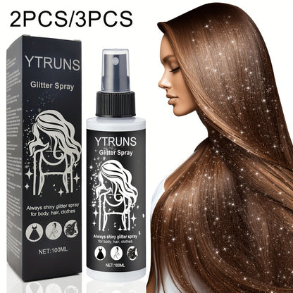 Glitter Spray for Hair & Body - Quick Dry Shimmer Spray for Face, Lips, Eyes & Skin - Festival Body Glitter Spray Set (2pc & 3pc Options)