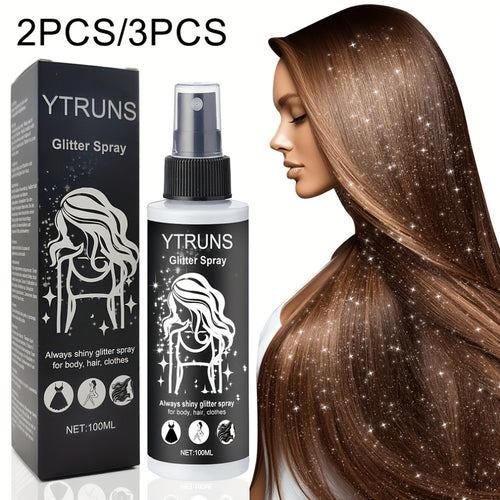 Glitter Spray for Hair & Body - Quick Dry Shimmer Spray for Face, Lips, Eyes & Skin - Festival Body Glitter Spray Set (2pc & 3pc Options)