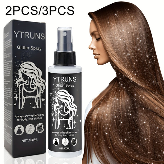 Glitter Spray for Hair & Body - Quick Dry Shimmer Spray for Face, Lips, Eyes & Skin - Festival Body Glitter Spray Set (2pc & 3pc Options)