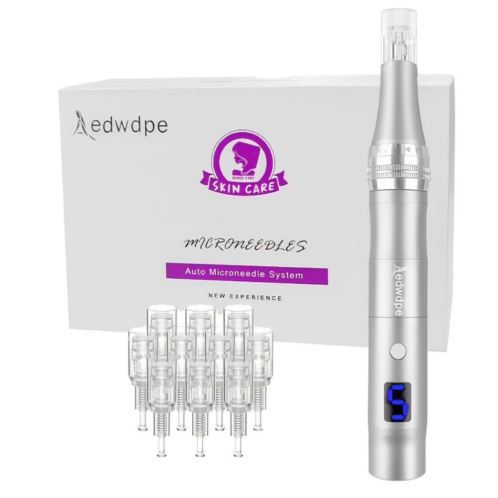 Household Skincare Electric Pen with 6 Adjustable Speeds, Wireless Design And Built-in Battery, 0.25mm Replacement Screw Heads, Available In Multiple Colors. Upgraded Aluminum Alloy Version with A Set Of 50 Accessory Heads.