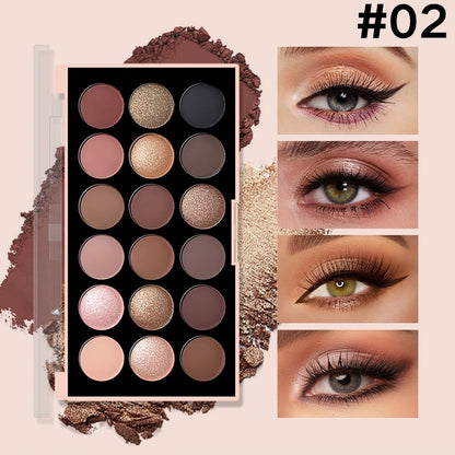 Eyeshadow Palette 18 Colors - Matte & Shimmer Waterproof Sweatproof Long-Lasting Formula, Professional Eye Makeup for Everyday & Glam Looks, Valentine's & Christmas Gift