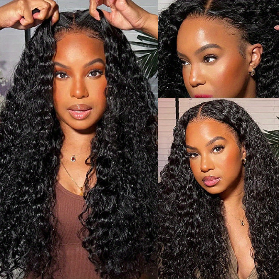 Wear And Use These Glueless Human Hair Wigs That Are Pre-Plucked And Pre-Cut, Featuring a 13X4 HD Deep Wave Lace Closure with 250 Density, Designed for Easy Wear Without Glue, Perfect for Beginners in a Natural Shade