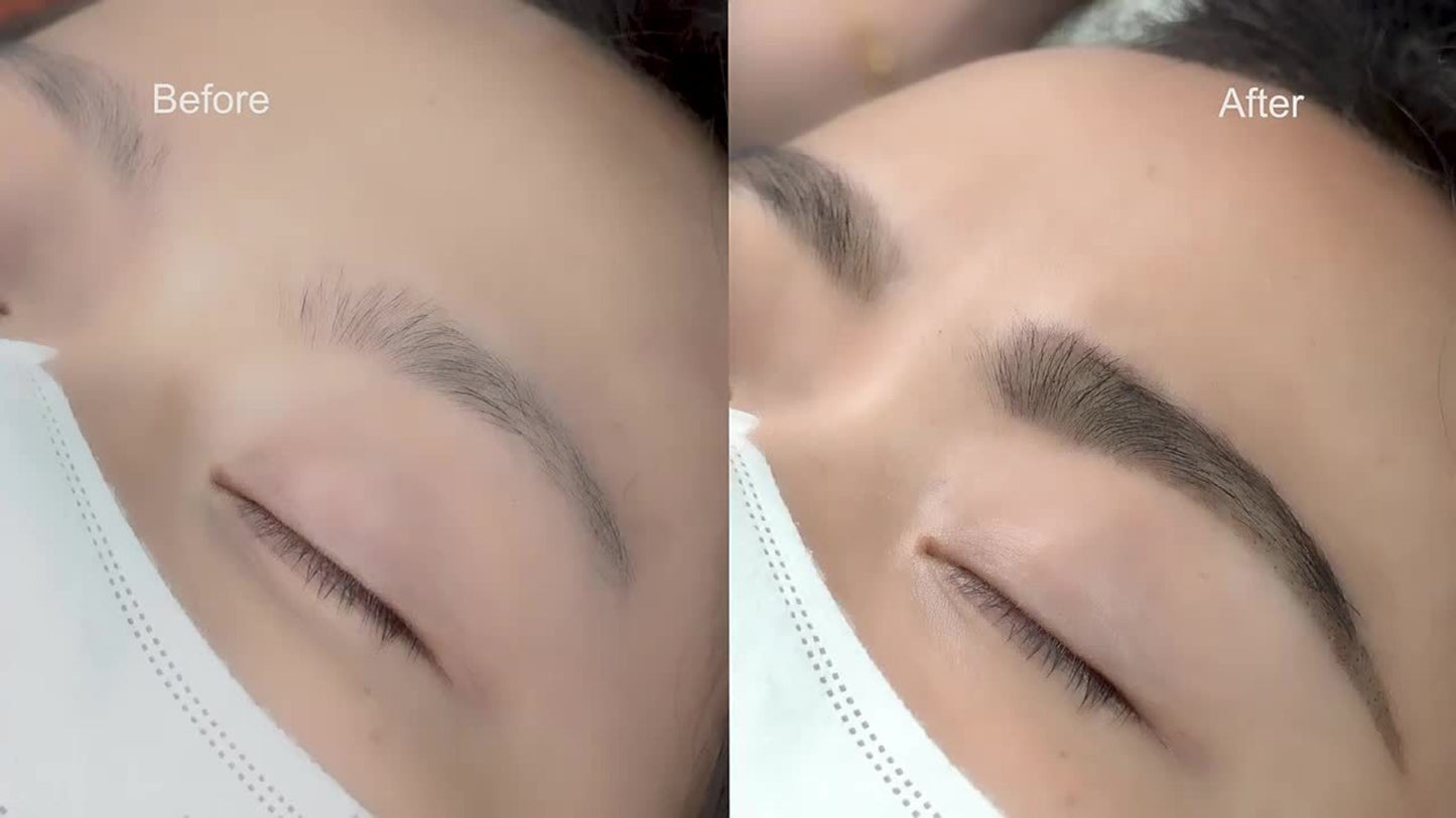 Eyebrow Perm Kit 2-in-1 Coloring Sweatproof Long-Lasting Natural 3D Brow Makeup with Applicator Brush Disposable Clips Beginner Friendly Black Brown