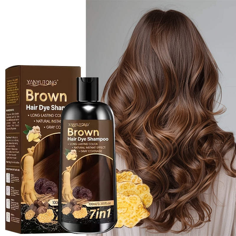 Introducing The Latest Enhanced 7-In-1 Hair Dye Shampoo with Triple Color Options, Infused with Ginger Oil, Biotin, Rosemary Oil, Castor Oil, And Additional Ingredients. It Is Mild on The Scalp And Effectively Conceals Gray Hair. Offered in Shades O