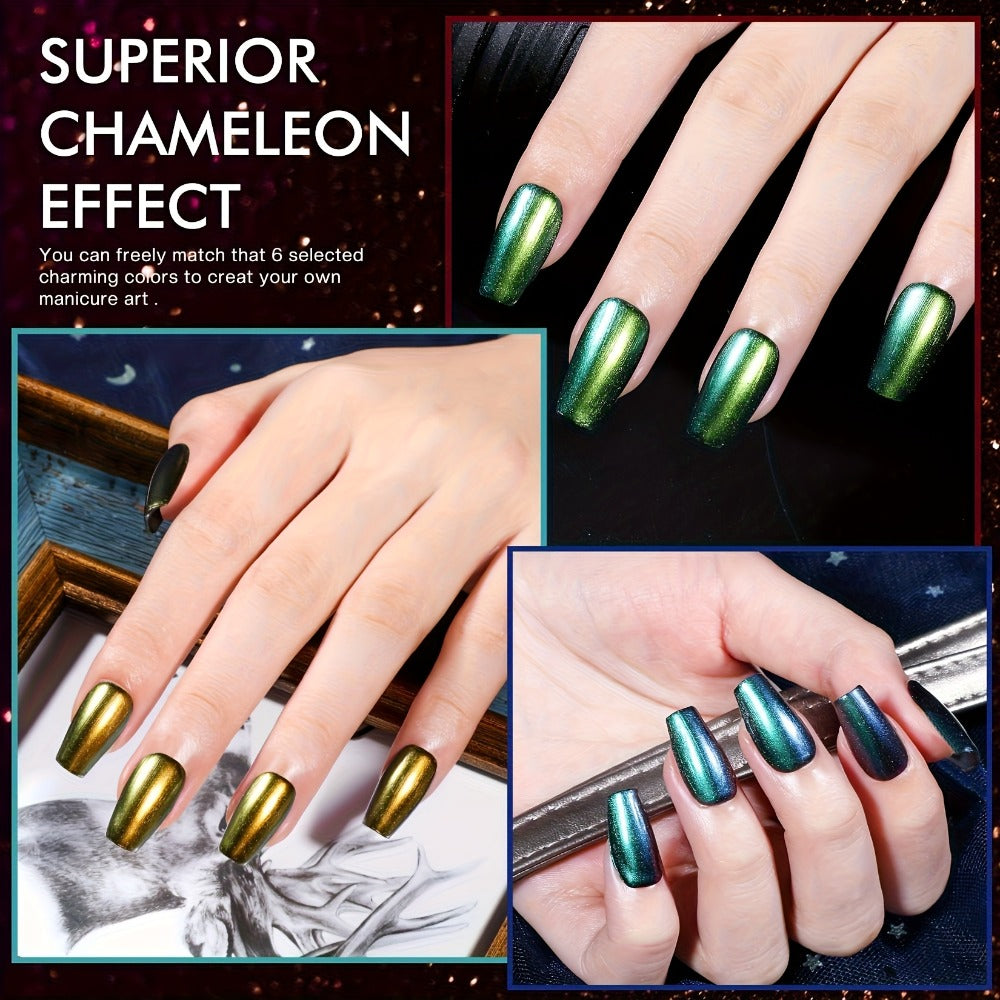 Morovan Fingernail Nail Polish Set: Holographic Metallic Lacquer Air Dry Nail Polish Regular Nail Polish Pack 0.25oz Glitter Finger Nail Polish Bulk Toenail Polish Kit Gift for Women