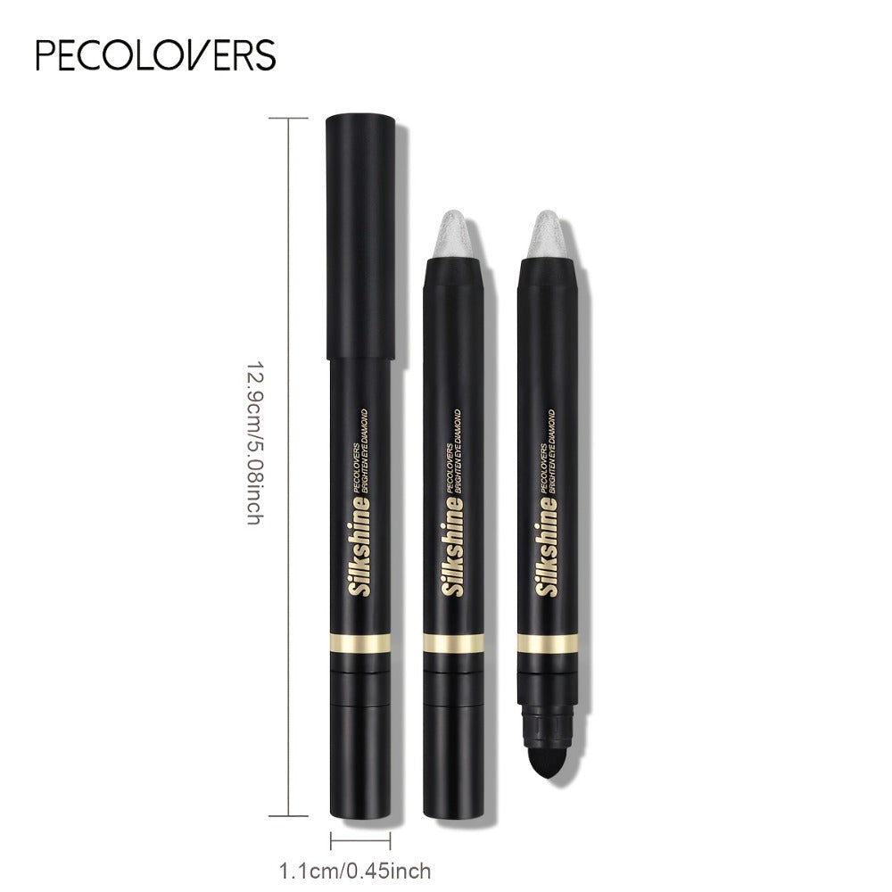 Eyeshadow Stick Set 6pcs Dual-Tipped with Brush Shimmer Glitter Eye Contouring Highlighting Pencil Multicolor Easy Apply Eye Makeup Kit