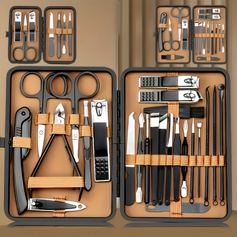 16pcs Luxury Stainless Steel Nail And Foot Kit, Professional Nail Clippers, Scissors And Beauty Tools with Portable Box, Fragrance-free, Perfect for Care, A Perfect Gift for Men And Women