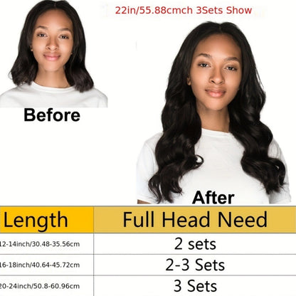 Clip In Human Hair Extensions Body Wave 8pcs 120g Full Head Real Human Hair Clip Ins Women Natural Black 1B Straight 12-26 Inch Thick Voluminous Seamless Blend