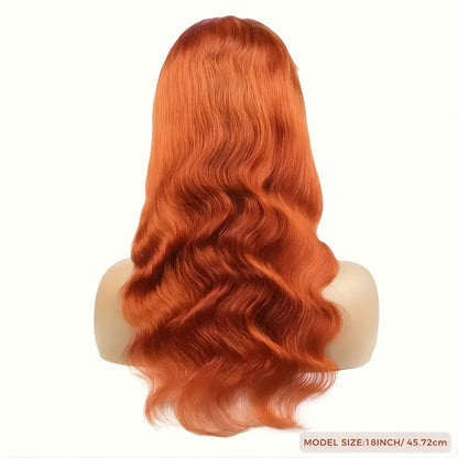 4x4 Lace Front Wig Ginger Orange Body Wave Bob Human Hair 150% Density Pre-Plucked Baby Hair Natural Hairline Colored Wig for Women Versatile Styling 14 & 20 Inch