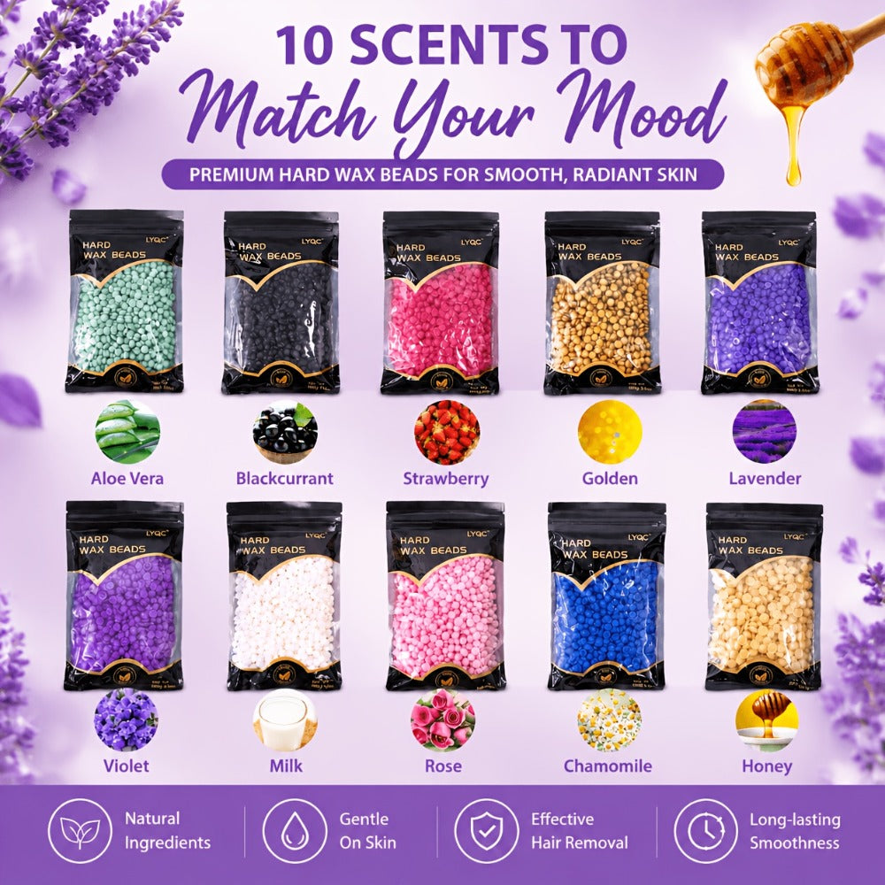 Hair Removal Wax Beads, Professional Hard Wax Beads 1000G with 20 Applicators for Full Body, Gentle Wax Beads Hair Removal, Unisex, Christmas Gift for Men, Makeup
