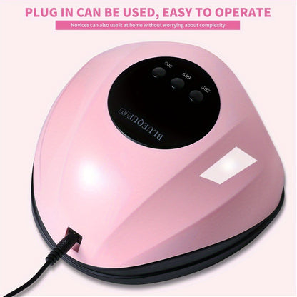 Professional LED Nail Lamp LCD Display Auto Sensor 4 Timer Settings USB Powered Instant Gel Polish Curer for Home Salon Manicure Pedicure DIY Gift Pink White