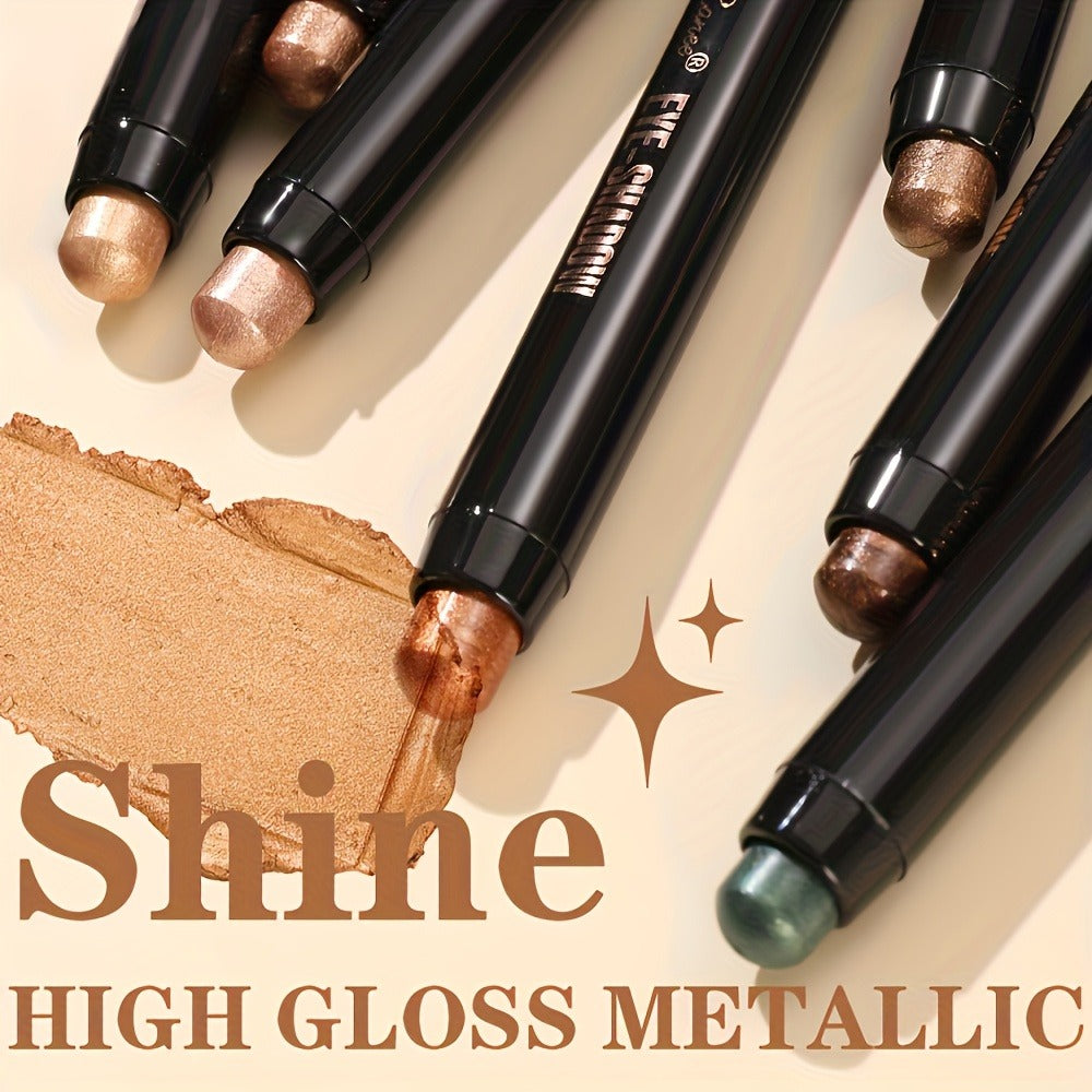 12 piece double head eye shadow stick, Shimmery light fine flash eye shadow stick, durable, waterproof, not easy to fade, with brush head makeup, necessary for stage makeup, eye shadow stick, perfect gift for Mother's Day