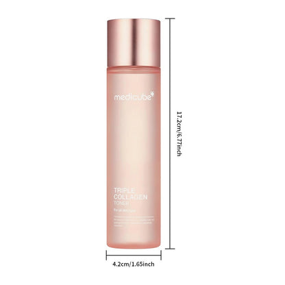 Triple Collagen Toner for Deep Hydration & Plump Skin - Medicube Korean Skincare with Hydrolyzed Atelo & Soluble Collagen - Fast Absorbing Face Toner All Skin Types 4.73 fl oz