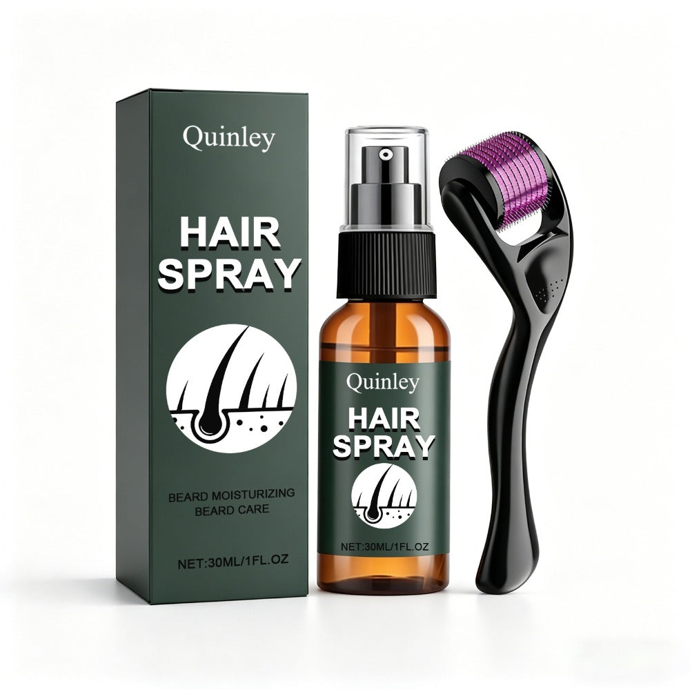 30ml/1fl.oz Beard Spray Set (Spray + Microneedle Roller), Needle Length < 0.25mm, Contains Ginseng and Ginger Extracts, Provides Sufficient Moisture for the Beard, Derma Roller, This Product Is Not Intended for Use