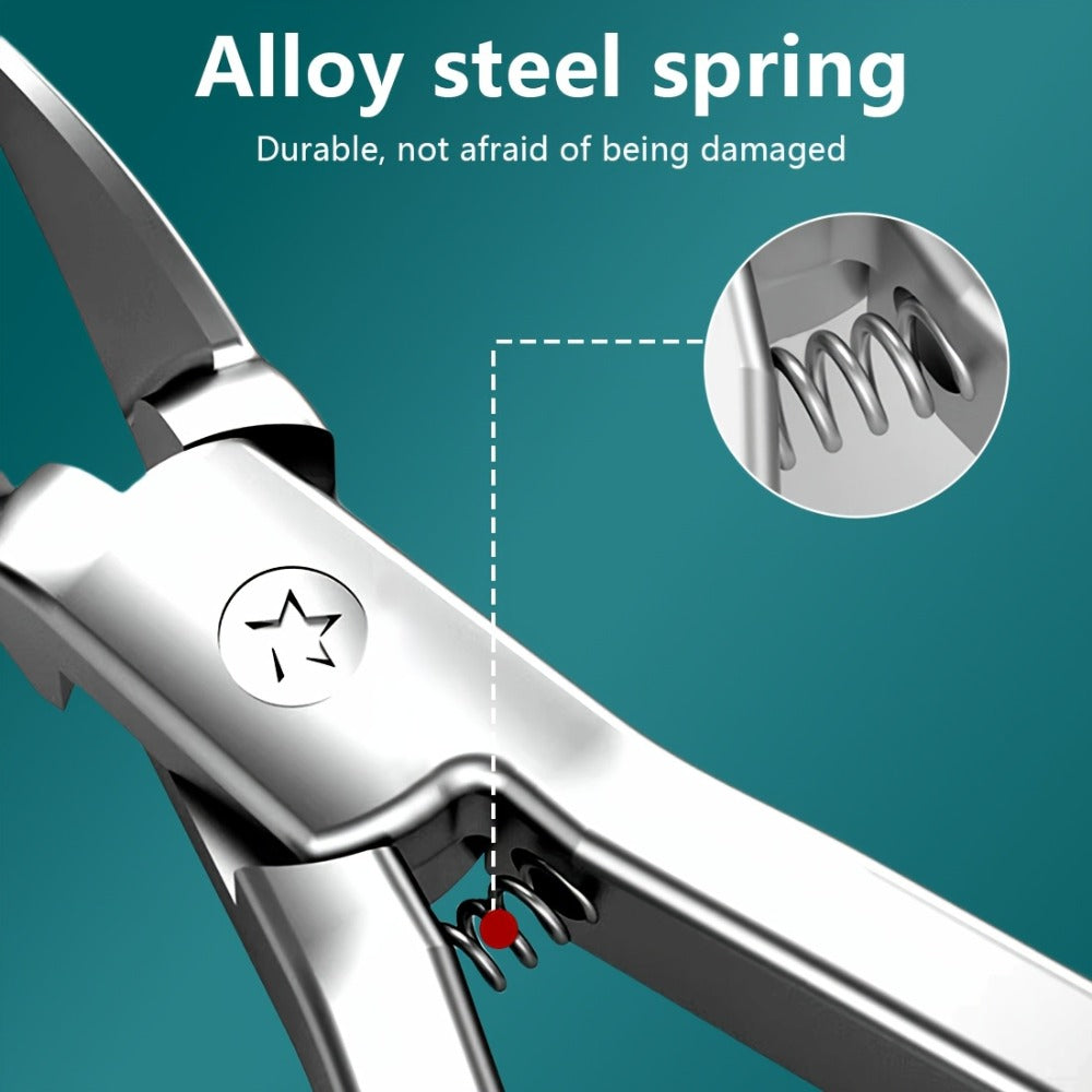 New 4CR13 Stainless Steel Nail Clippers, Professional Cuticle Scissors, No Shelter Design, Lengthening Edge, Precision Nail Art And Dead Skin Tools, Special Nail Clippers for Growing Thick Nails Inside