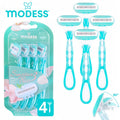 Modess Sensitive Women'S Shaving Razors (Available in Packs of 4 Or 8) - Soft Teal/Pink Blush, Designed for a Comfortable And Close Shave for Skin