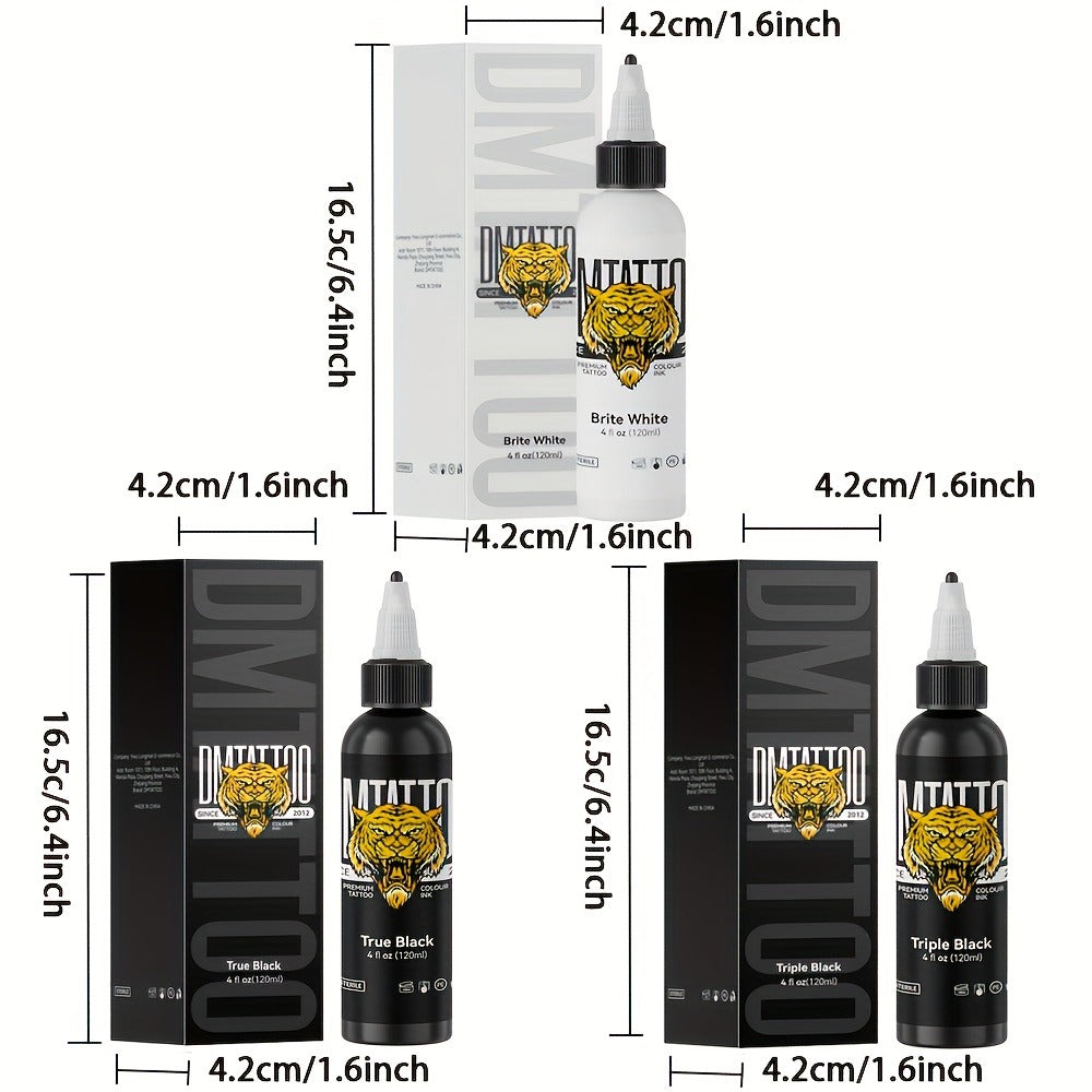4.06oz/1pc DM Advanced Solid Color Tattoo Ink Extremely Black Triple Black Pure White Tattoo Outline Mist Ink