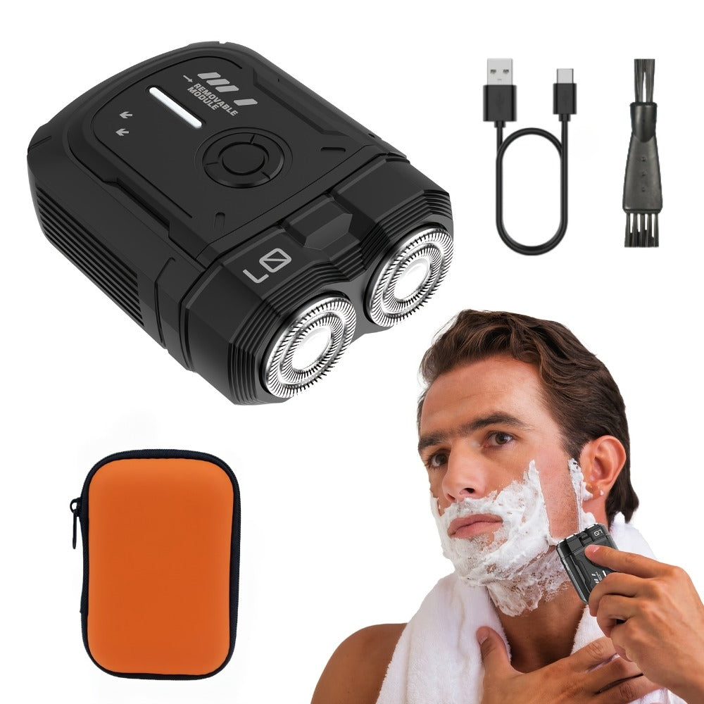 New Mini Version Electric Portable Dual Blade Floating Men'S Electric Shaver, Available In Three Colors, Clean Shaving, USB Charging, Preferred Gift Giving Option