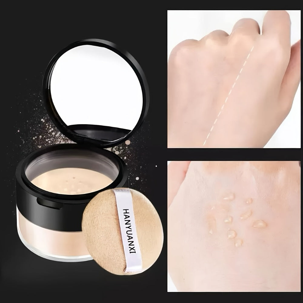 BB Cream Foundation & Luxury Setting Powder Set — Waterproof Matte Oil Control with Brush & Powder Puff, Long-Lasting Smooth Formula, 3 Shades