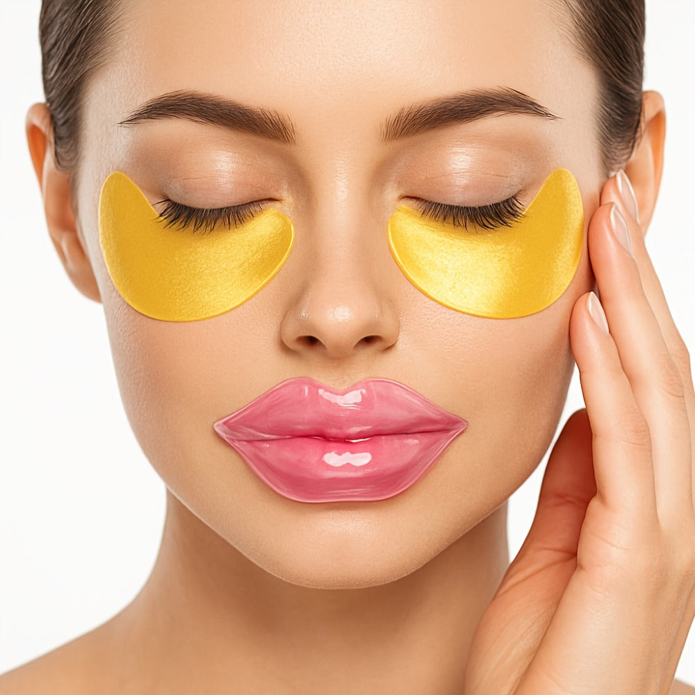 6pcs/12pcs/18pcs Moisturizing Eye Mask Hyaluronic Acid Pink Lip Mask Patch For Hydrated Lips, Moisturizing And Hydrating Anti-Dry Lip & Eye Care & Lip Eye Sleeping & Lip Eye Nourishes & Smoothing Mother Gifts Set For Women Christmas Gifts