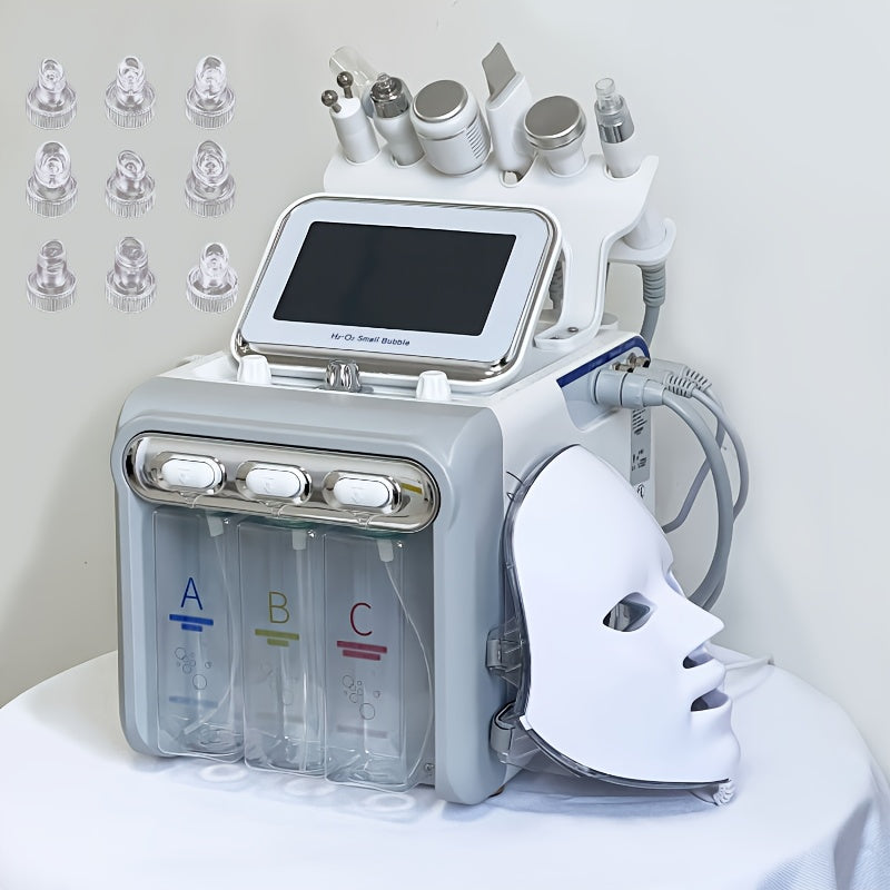 Hydrogen Oxygen Microbubble Beauty Device 6-in-1 / 7-in-1 - Dual Pump Facial Care Home Skin Rejuvenation Machine with Optional Face Mask