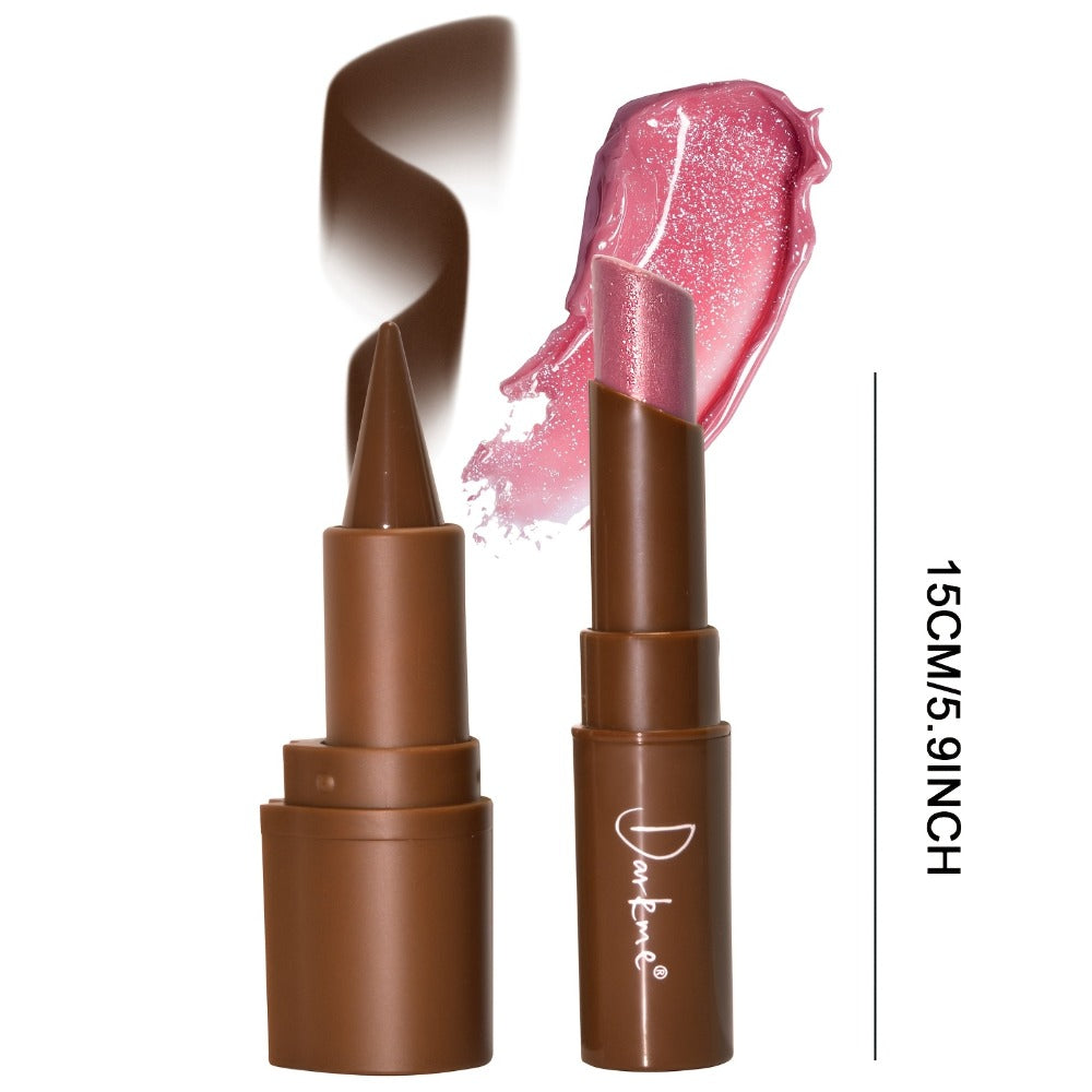 Dark Lip Liner Pen + Metallic Solid Lipstick Set | Creates A Three-dimensional Lip Shape, One Application Gives A Full And Shiny Effect, Long-lasting Color Retention Without Smudging, Ideal Gift For Any Occasion