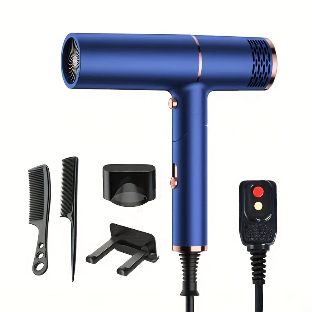 Professional Hair Dryer with Foldable Handle — Bristle Motor, Hot & Cold Air, Concentrator Nozzle & Stand Included, Quick Dry for All Hair Types